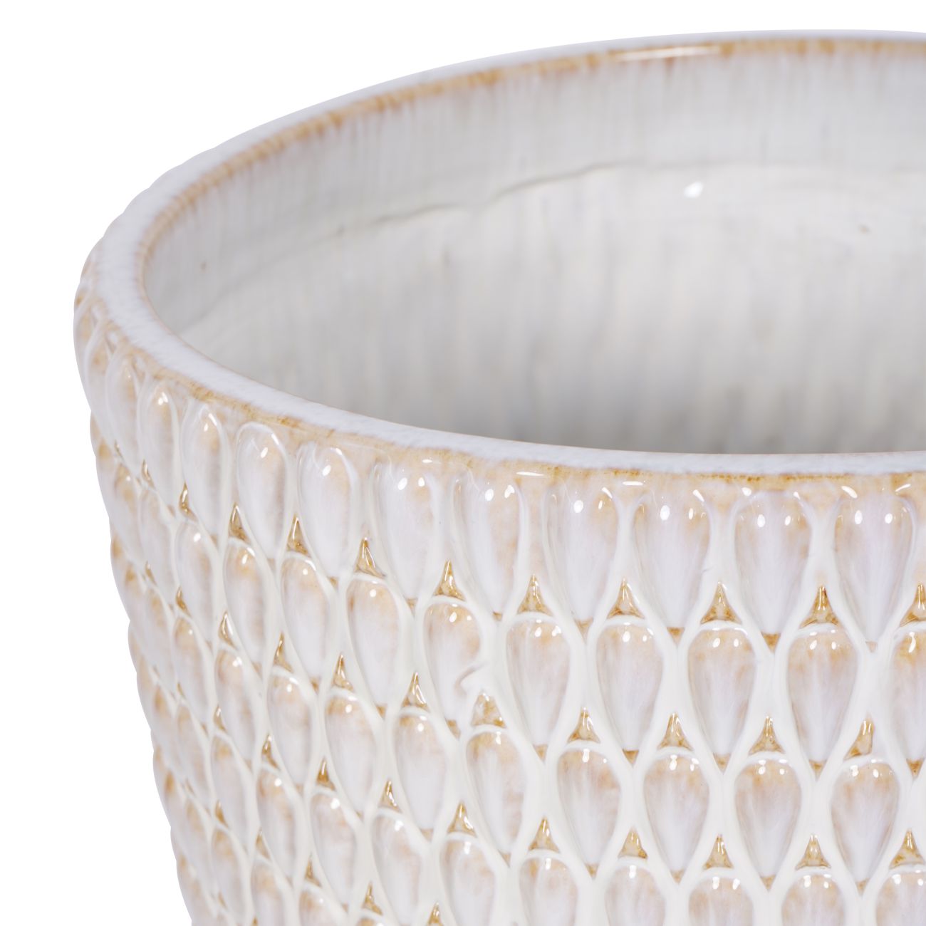 Mediterranean Reactive Glaze Ceramic Planter Cream Planter XL